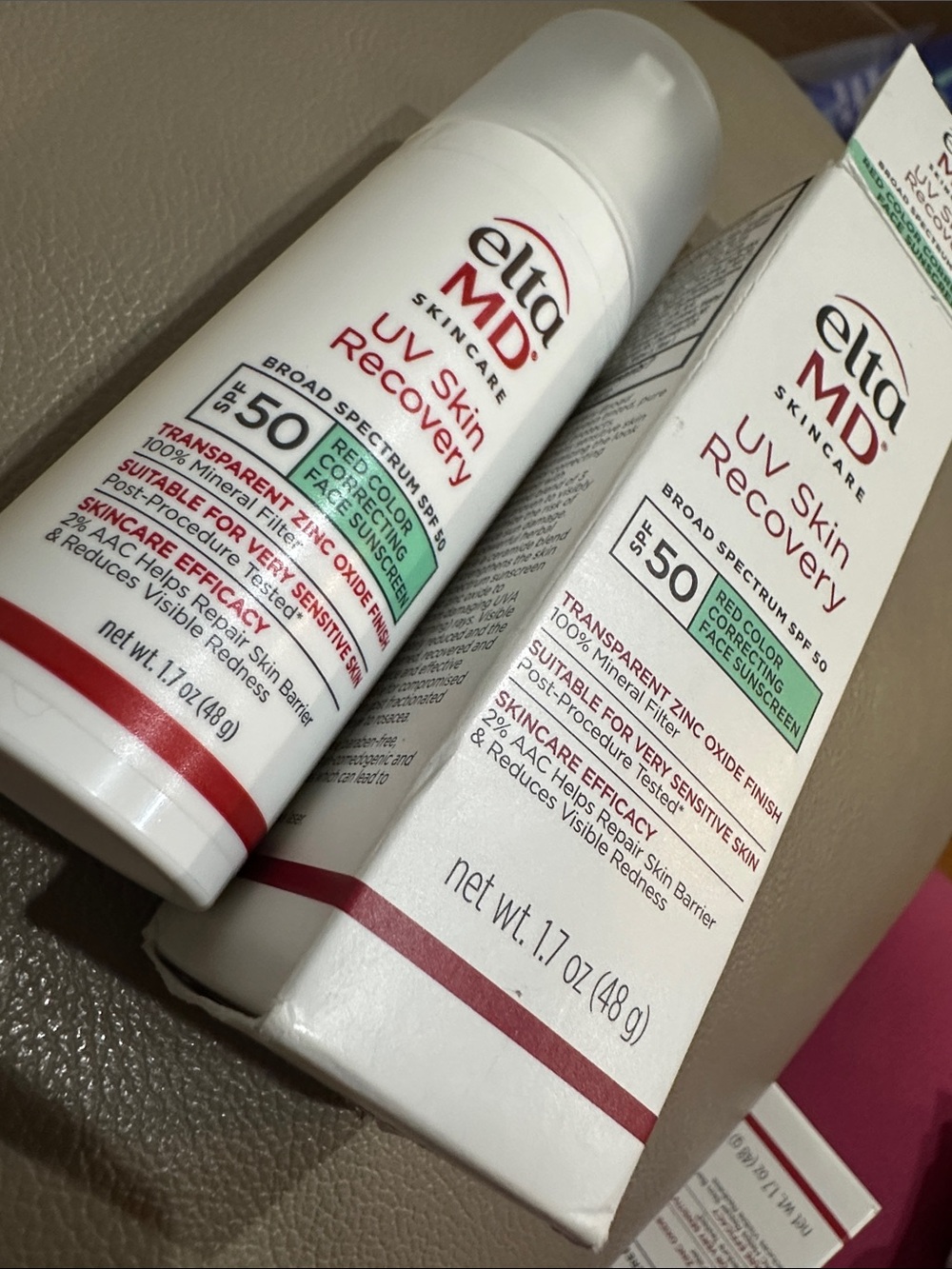 EltaMD UV Skin Recovery SPF 50 Red Color Correcting Face Sunscreen